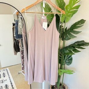 ✨ MOD REF Mauve Strappy Swing Tank Dress L | Soft Minimalist
